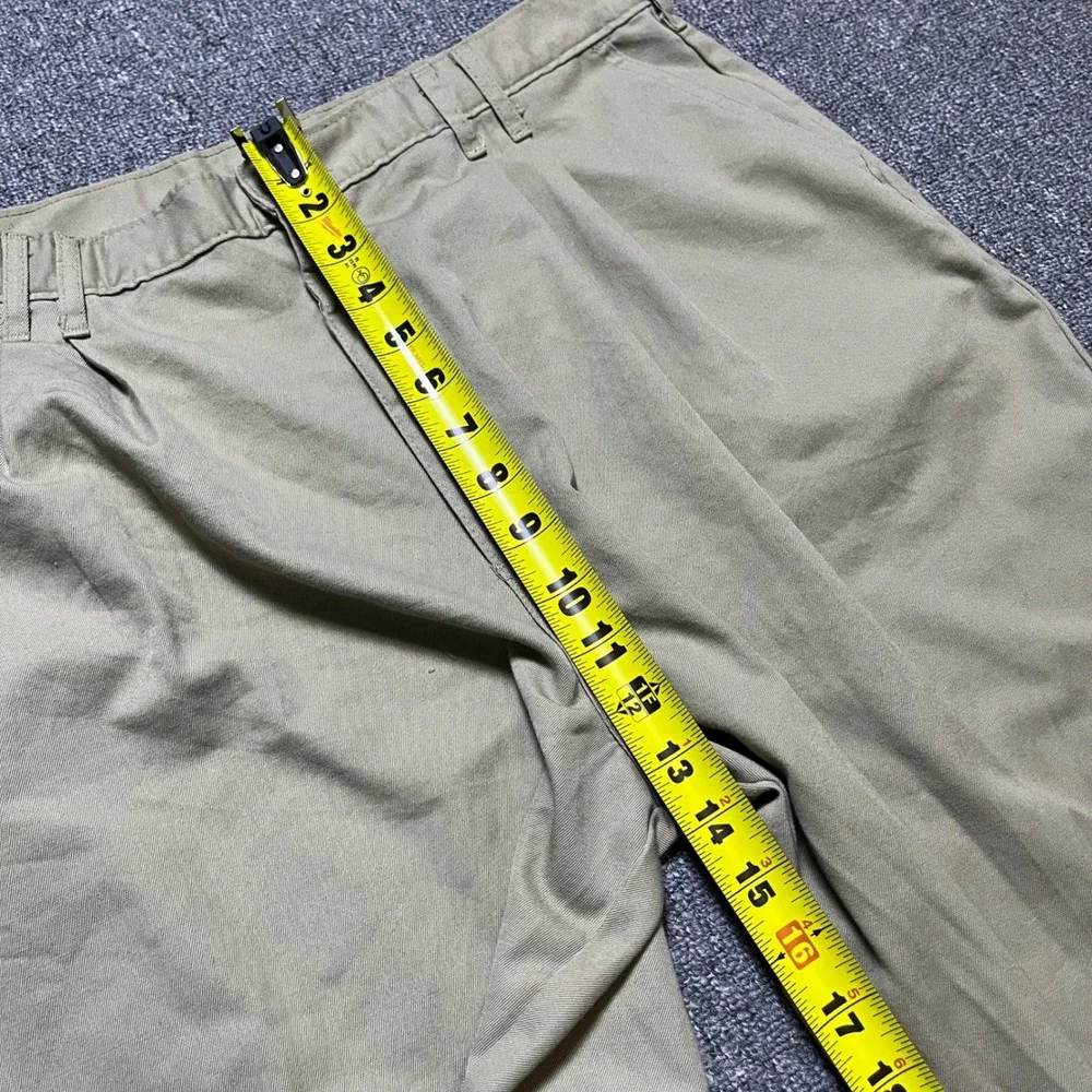 Vintage Dickies Pleated Chino Pants Mens Khaki Tan Straight Leg Workwear 90s